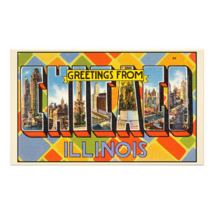 Grüße aus Chicago, Illinois Fotodruck