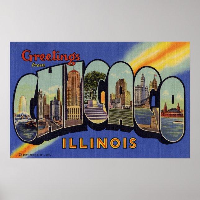 Grüße aus Chicago Illinois Poster (Vorne)