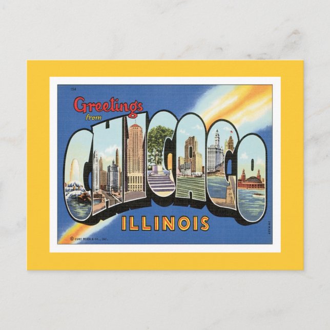 Grüße aus Chicago Illinois Postkarte (Vorderseite)