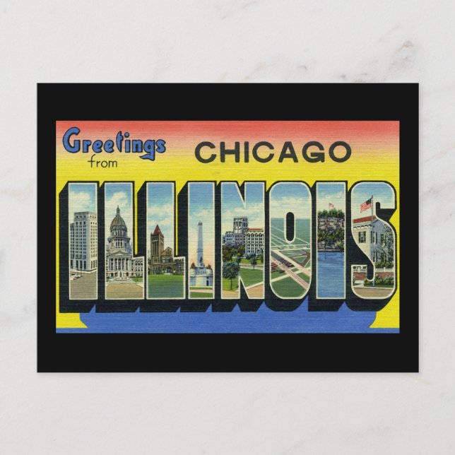 Grüße aus Chicago Illinois Postkarte (Vorderseite)