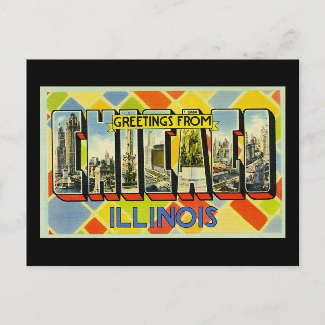 Grüße aus Chicago Illinois Postkarte (Vorderseite)