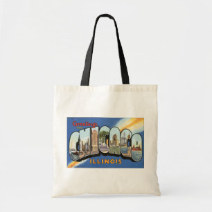 Grüße aus Chicago Illinois, Vintage Tragetasche