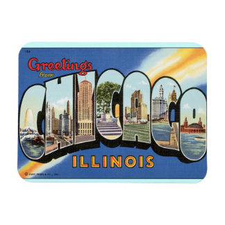 Grüße aus Chicago USA Reise Magnet