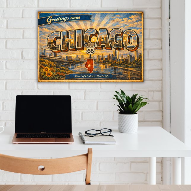Grüße aus Chicago Vintage-Postkarte Poster (Von Creator hochgeladen)