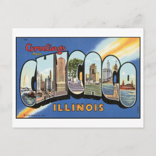 Grüße aus Chicago Vintage-Postkarte Postkarte