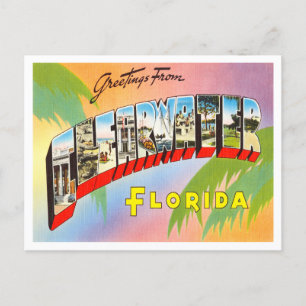 Grüße aus Clearwater, Florida Vintage Reise Postkarte