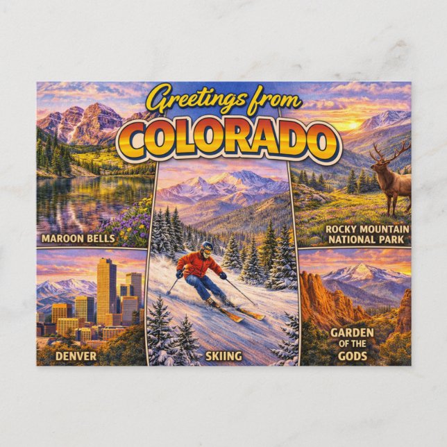 Grüße aus Colorado Postkarte (Vorderseite)