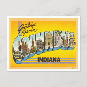 Grüße aus Columbus, Indiana Vintage Reise Postkarte