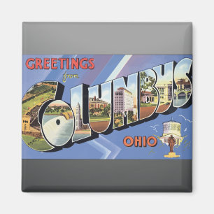 Grüße aus Columbus Ohio, Vintage Magnet
