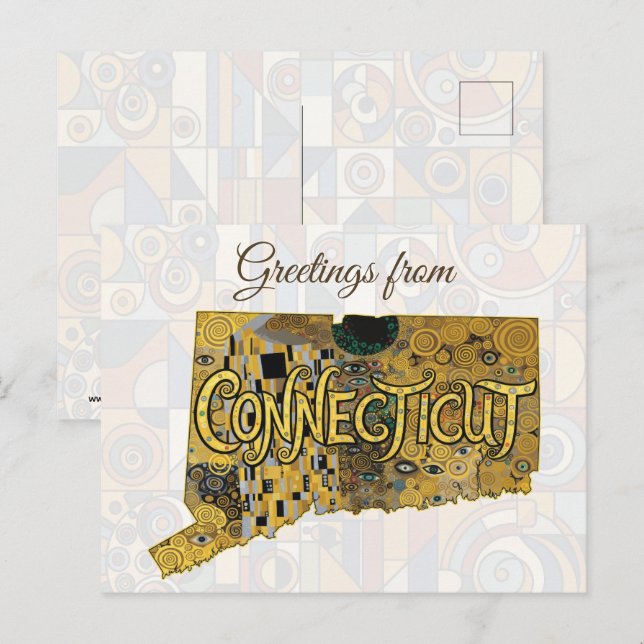 Grüße aus Connecticut Postkarte (Vorne/Hinten)