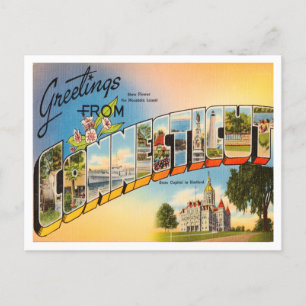 Grüße aus Connecticut Vintage Travel Postkarte