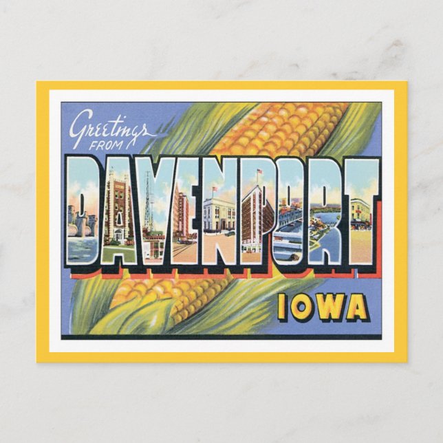 Grüße aus Davenport Iowa Postkarte (Vorderseite)
