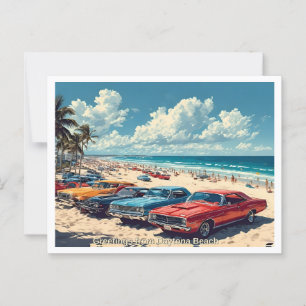 Grüße aus Daytona Beach, Illustration 1960er Jahre Postkarte