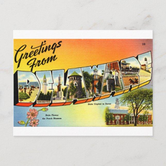 Grüße aus Delaware Postkarte (Vorderseite)