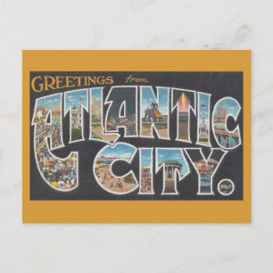 Grüße aus dem alten Atlantic City Vintage Postkarte