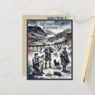 Grüße aus dem Glenfinnan Viadukt in Schottland Postkarte