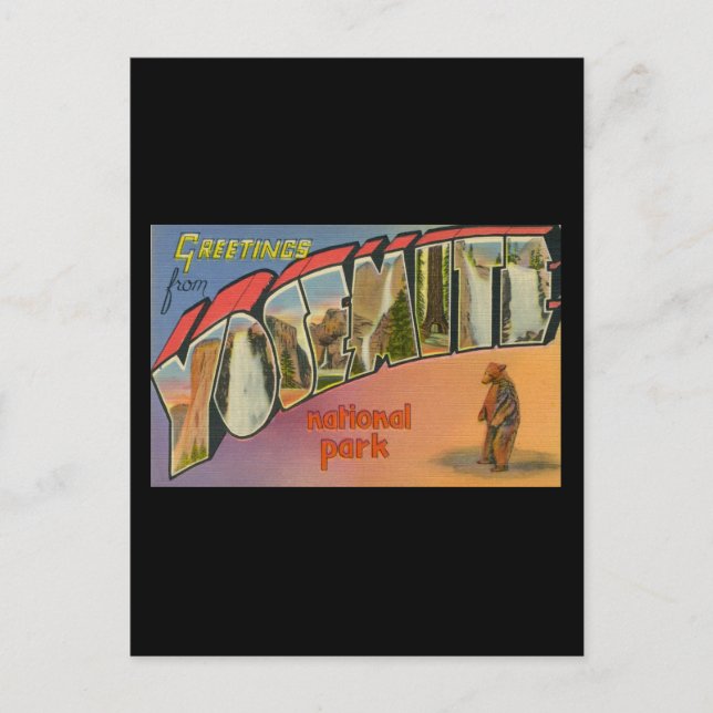 Grüße aus dem Yosemite Nationalpark Postkarte (Vorderseite)