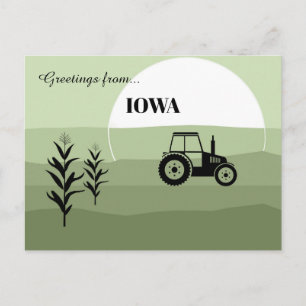 Grüße aus den üppigen grünen Tönen von Iowa State Postkarte