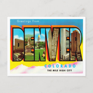 Grüße aus Denver, Colorado Vintage Reise Postkarte