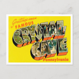Grüße aus der berühmten Crystal Cave, Pennsylvania Postkarte