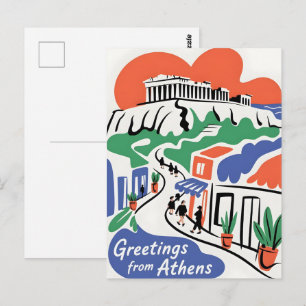 Grüße aus der Stadt Athen  Postkarte