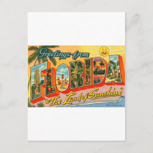 Grüße aus der Vintagen Postkarte von Florida
