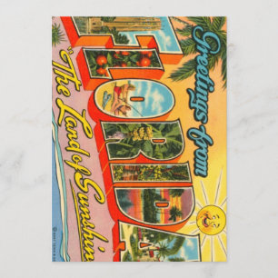Grüße aus der Vintagen Postkarte von Florida