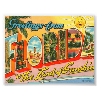 Grüße aus der Vintagen Postkarte von Florida Fotodruck