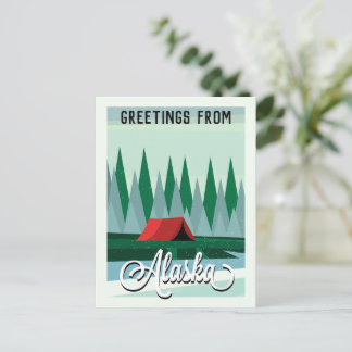 Grüße aus der Wildnis Alaskas USA Postkarte