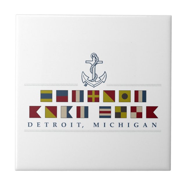 Grüße aus Detroit Fliese (Vorderseite)