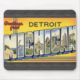 Grüße aus Detroit Michigan, Vintage Mousepad