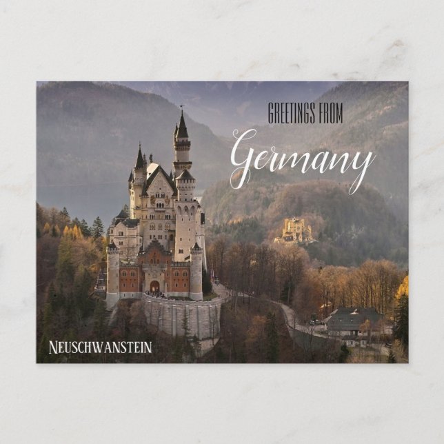 Grüße aus Deutschland Neuschwanstein Postkarte (Vorderseite)