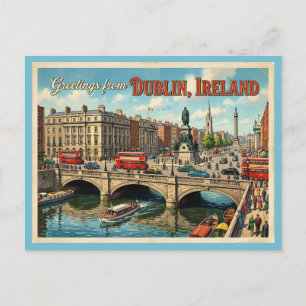 Grüße aus Dublin Irland im Vintage-Stil Postkarte