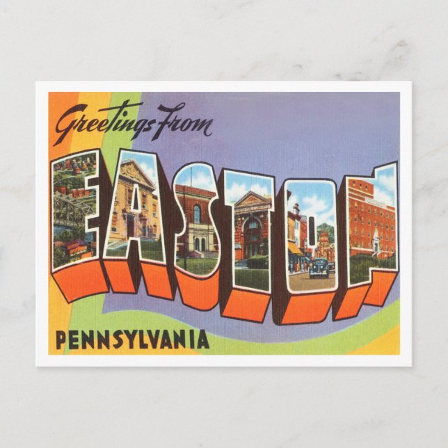 Grüße aus Easton, Pennsylvania Vintage Travel Postkarte (Vorderseite)