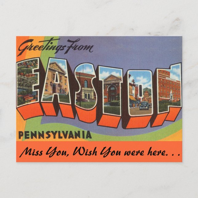 Grüße aus Easton Postkarte (Vorderseite)