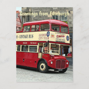 Grüße aus Edinburgh: Tourbus, Schottland Postkarte