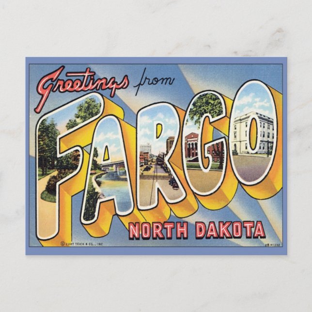 Grüße aus Fargo North Dakota Postkarte (Vorderseite)
