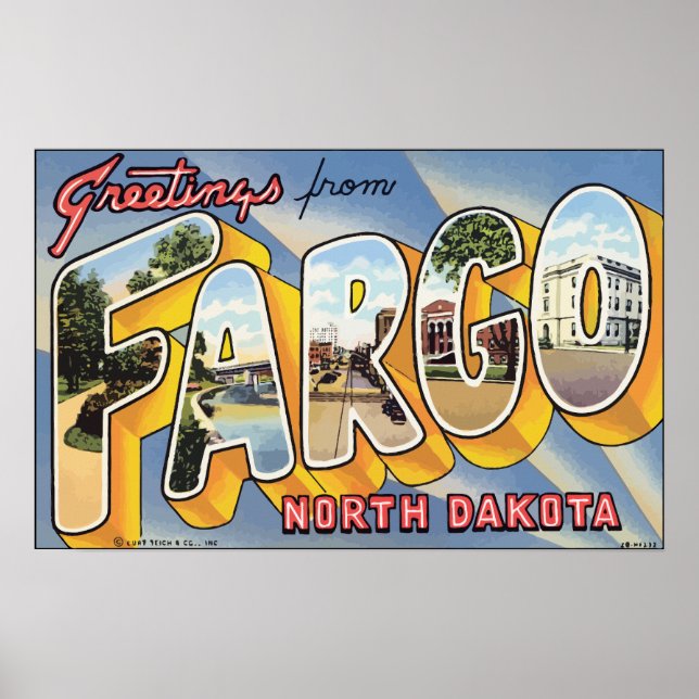 Grüße aus Fargo North Dakota, Vintag Poster (Vorne)