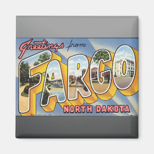 Grüße aus Fargo North Dakota, Vintage Magnet