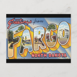 Grüße aus Fargo North Dakota_Vintage Travel Postkarte