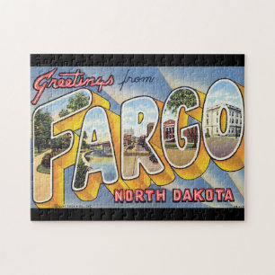 Grüße aus Fargo North Dakota_Vintage Travel Puzzle