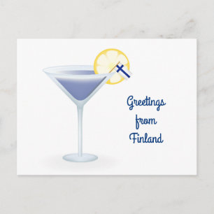 Grüße aus Finnland Cocktail Urlaubskarte Feiertagspostkarte