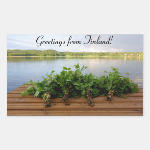 Grüße aus Finnland Rechteckiger Aufkleber
