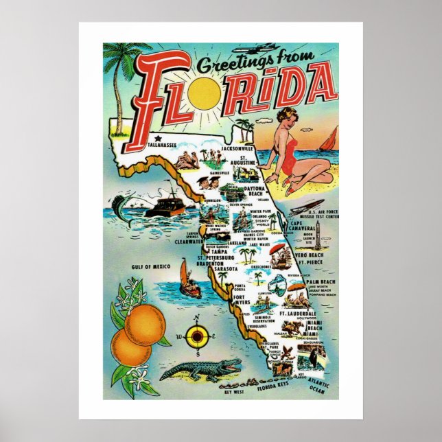 Grüße aus Florida 20x28 Poster drucken (Vorne)