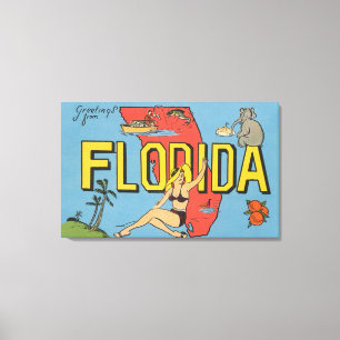Grüße aus Florida (Blau) Leinwanddruck