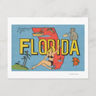 Grüße aus Florida (Blau) Postkarte