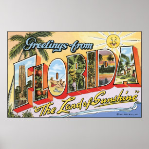 Grüße aus Florida "Das Land der Sonne", Vin Poster