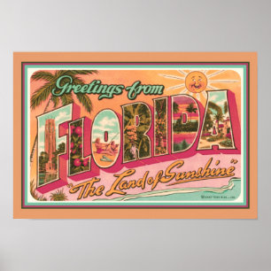 "Grüße aus Florida" Nostalgisch Poster