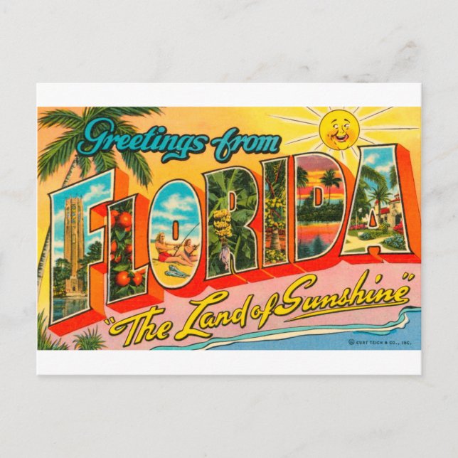 Grüße aus Florida Postkarte (Vorderseite)