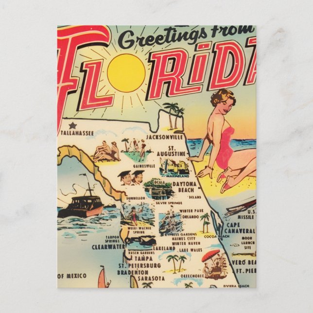 Grüße aus Florida Postkarte (Vorderseite)